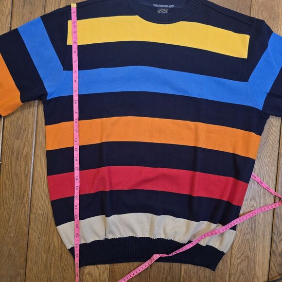 Paul & Shark Watershed Italy Men's XL Multicolor Striped Cotton Sweater - Picture 11 of 12